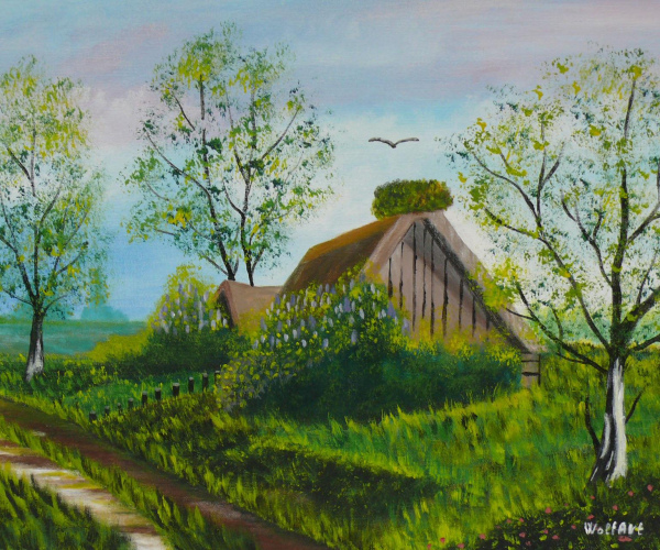 Gólya érkezik a fészkére