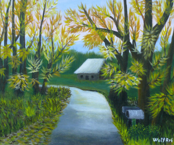 Ház az út kanyarban