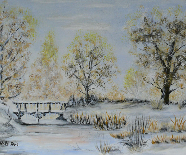 Híd a befagyott folyó felett